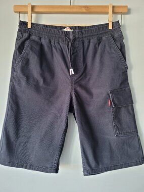 Levi's Boys Black Cargo Shorts | Size XL | Stretch Cotton | Elastic Waist